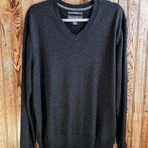 Eddie Bauer Men’s Gray Cotton Merino Knit Sweater/ Pullover size L